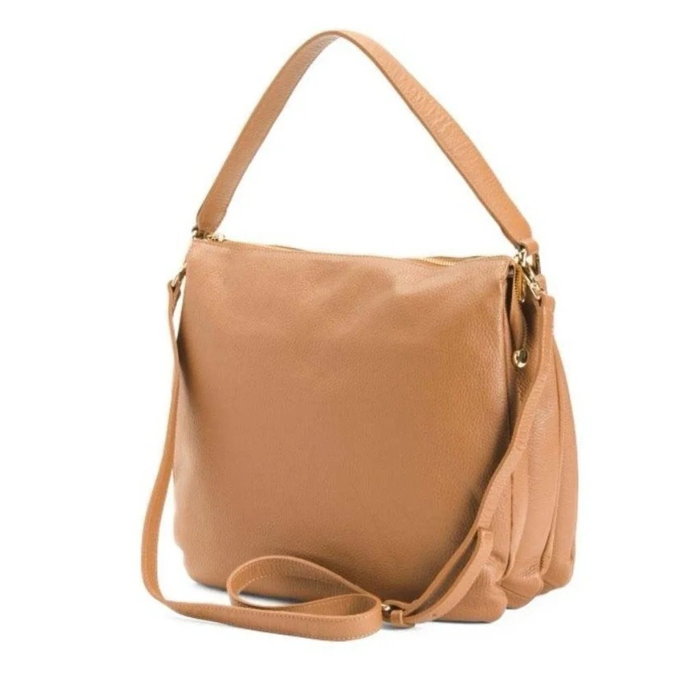 INNUE genuine leather large Hobo Crossbody Made In Italy Brown MSRP‎ $349 NWOT